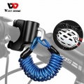 WEST BIKING Helmet Lock Mini Anti Theft Alloy Cable Bike Lock For Motorcycle MTB Electric Scooter Helmet Bag Bicycle Accessories