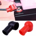 2pcs Black Red Battery Protection Terminal Boot Round Insulating Cover Pvc Negative Positive Terminal Covers Cap Car Accessories