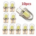 10/20pcs 4 Chips Cob Light Car Led W5w T10 194 168 W5w 4smd For Parking Bulb Wedge Clearance Lamp Silica Gel Car License Light -