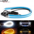 Ijdm 12-24 Inch Xenon White Led Drl & Amber Yellow Led Sequential Flash Strip Lights For Car Headlight Retrofit Docoration 1