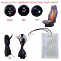 12v Universal Carbon Fiber Seat Heating Heater Pad Car Heater Round Switch Heated Seat Cover Warm Support Autumn Winter - Automo