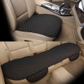 New Flax Car Seat Cover Cushion Universal Front/rear Back Seat Cover Car Chair Breathable Line Protector Mat Pad With Pocket - A