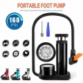 Bike Pump Gauge Max To 160PSI Portabel Air Pump for Bicycle Car Tire Inflator Aluminum Foot Pedal Pump Bicycle Pressure Pump|Bic