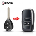 Keyyou Modified Key 2/3/4 Buttons Fob For Toyota Reiz Camry Rav4 Yaris Corolla 4runner Avlo 2017 2019 Flip Remote Car Key Shell