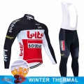 2021 Team LOTTO Winter Cycling Jersey Bib Set MTB Bike Clothing Mens Ropa Ciclismo Thermal Fleece Bicycle Clothes Cycling Wear|C