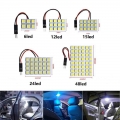 T10 Ba9s Festoon C5w Car Led Panel Reading Lamp Bulb Light 24smd/36smd/48smd Dome Adapter Festoon White Ice Blue 12v - Signal La