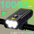 20000 lums 10000mAh 5*T6 Bicycle light Usb Rechargeable 3 L2 Digital Display Bike light Front Cycling MTB Headlamp as Power Bank