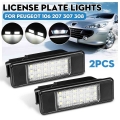 2pcs Car LED License Plate Light White For Peugeot 207 308 for Citroen Berlingo C2 C3 Pluriel Baujahr C4 C5 C6|plate equipment|l