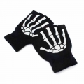 2021 New Gel Children's Riding Gloves Autumn Winter Motorcycle Printing Fluorescent Skeleton Skeleton Knitted Half Finger Gl