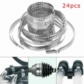 24pcs Car CV Boot Clamp Adjustable Stainless Steel Drive Shaft Axle Joint Clip For Attaching Rubber CV Joint Boots|CV & Part