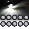 10pcs Waterproof 12V 3LED 3/4" Trailer Side Marker Lights Front Rear Trucks Clearance Lights Lamp White Round|Truck Light S