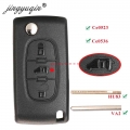 jingyuqin 3BTN Flip Remote Van Car Key For Peugeot Partner Expert Citroen Berlingo Dispatch (Van) Folding Ce0523 ce0536 HU83 VA2