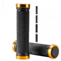 Itmtb Pe Rubber Mtb Grips Alloy Cuffs Bilateral Lock Bicycle Handle Grip Anti-skid Cycling Handlebar Sleeve Bmx Bike Accessories