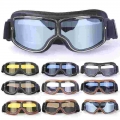 latest retro universal folding leather goggles vintage motorcycle goggles jet pilot sunglasses|Motorcycle Glasses| - Officemat