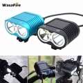 WasaFire 3000lm Bicycle Front Light 2* XM L2 LED Bike Headlight 4 modes Cycling Flash Lamp with 8800mah 4* 18650 Battery pack|Bi