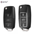 KEYYOU Flip Folding Car Key Shell Fob Case For Volkswagen Vw Jetta Golf Passat Beetle Polo Bora 3 Buttons Remote Key Fob Case|Ca