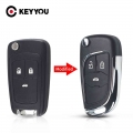 Keyyou Modified Car Key Shell 2/3/4/5 Button Flip For Chevrolet Lova Aveo Cruze For Opel Vauxhall Insignia Astra Mokka For Buick