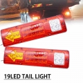 12V Waterproof 19 LED Car Truck Trailer Lorry Brake Stop Turn Tail Light Lamp lights Boat Trailer Taillights Car Accessories|Tr