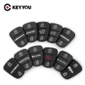 Keyyou Rubber Button Pad For Hyundai I30 Ix35 Solaris Accent Elantra Sportage Hold Kia K2 K5 Rio Verna Flip Car Remote Key Shell