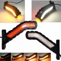 New 2PCS Truck Trailer LED Neon Stalk Side Marker Light 24V Truck Position Lamp Waterproof Three Side Color Amber Red White|Truc