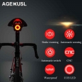 AGEKUSL Intelligent Bike Bicycle Lights Brake Warning Automatic Sensing Cycling MTB Road Bike Tail Rear Light Lamp Accessories