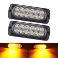 2pcs Led Strobe Warning Light Strobe Grille Flashing Lightbar Truck Car Beacon Lamp Amber Traffic Light 12v 24v Car Light