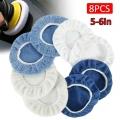 8PCS 5 6Inc Car Polisher Pad Applicator Pad Microfiber Polishing Bonnet and Waxing Pad With Finger Pocket Cotton Wool Microfiber