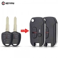 Keyyou 2 Buttons Car Remote Key Shell Case For Mitsubishi Outlander Pajero Lancer Evolution Grandis Folding Flip Blank Key Case