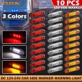 6/10pcs Warning Light 3 Led Light Oval Clearance Trailer Truck Orange White Red Led Side Marker Lamp 12v 24v Truck Lorry - Signa