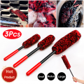 1/3pcs wheel brush Auto Car Wheel Hub Cleaning Brush Flexible Long Handle Premium Wool Car Rim Brushes Car Wash Accessories|Spon