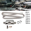 60 300cm Stainless Exhaust Muffler Silencer Clamps Bracket Gas Vent Hose Pipe Silence Kit For Car Air Diesels Heater|Heater Part