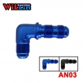 WILLIN AN3 (3AN) Male 90 Degree Elbow Flare Bulkhead Adptors Anodized Aluminium Fitting Oil Adapters Blue/Black WL833 03|Fuel