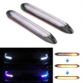 Niscarda 12v Led Car Drl Daytime Running Lights Waterproof Universal Auto Headlight Sequential Turn Signal Yellow Flowing Lamp -