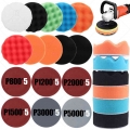 Buffing Sponge Pad Set 3 Inch Car Polishing Pad Kit Auto Buffing Waxing With M10 Drill Adaptor For Car Cleaning Tools|Polishing