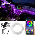 Nlpearl 5in1 6m Rgb Led Car Ambient Interior Light With App Control Car Fiber Optic Neon Atmosphere Strip Light Decorative Lamps