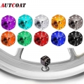 AUTCOAT 4Pcs/Set Aluminum Car Truck Motocycle Bike Dice Wheel Stem Tyre Tire Wheel Stem Air Valve Dust Cap Cover|Valve Stems &am