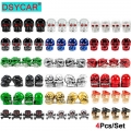 Dsycar 4pcs/set Valve Caps For Tires, Skull Style Universal Stem Valve Caps, Attractive Dustproof Car Accessories - Valve Stems