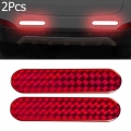 2pcs Sign Red Night Lamp Alarm Car Reflective Strips Door Bumper Front And Rear Sticker Safety Mark Warning Tape Anti-collision