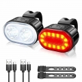 Q3 USB MTB Road Bicycle Headlight Rechargeable Cycling Taillight Bicycle Accessories LED Bike Front Light Head Lamp