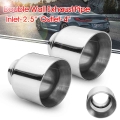 2pcs Universal Car Exhaust Muffler Pipe Exhaust Tips Exhaust Pipe Tail Tube Dual Wall Angle Cut Outlet Nozzle 63mm-101mm - Muffl