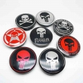 4pcs 56mm For Punisher Skull Car Wheel Center Hub Cap Cover Emblem Badge Hub Auto Styling