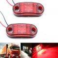 2Pcs 12V / 24V LED Side Marker Lights Car External Lights Warning Tail Light Auto Trailer Truck Lorry Lamps Red color|Truck Ligh