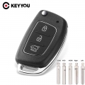 Keyyou Flip Remote Car Key Shell Case For Hyundai Solaris Ix35 Ix45 Elantra Santa Fe Hb20 Verna Hy15/hy20/toy40 Blade 3 Buttons