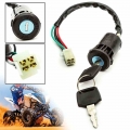 1PC Black Ignition Key Switch Electric Door Lock 4 Pin ON OFF For 110cc 125cc 140cc Pit Off road Quad Pocket Bikes|Motorcycle Sw