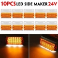 10Pcs 24V 15 LED Side Marker Lights Car External Lights Squarde Warning Tail Light Signal Lamp Trailer Truck Lorry Amber|Truck L