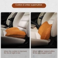 2 in 1 Car Seat Heightening Cushion Universal Driver's Waist Lumbar Pillow Plush Single Back Support Mat Mini Cover Accessor