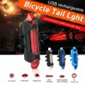 Waterproof Mountain Bike Cycling Light Taillamp Safety Warning Light USB Rechargeable Bicycle Light Rear Tail Light TSLM1|Bicycl