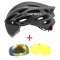 Ultralight Cycling Helmet With Removable Visor Goggles Magnetic Lens Bike Taillight Intergrally molded Mountain Road MTB Helmets