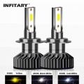 Infitary H4 H7 Fog Led Lights 20000lm Csp 1860 Chip H1 H3 H11 H13 Hb3 Hb4 9004 9007 6500k 4500k 3000k Auto Car Headlight Bulbs -