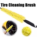 1x Auto Car Wheel Brush Black Plastic Handle Yellow Sponge Tire Rim Cleaner Tool Car Wash Maintenance Sponges Cloths Brushes|Sp